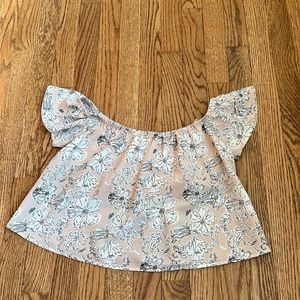 Sage floral off the shoulder top